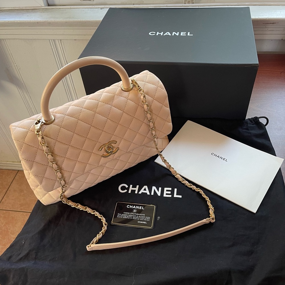 Chanel Coco Top Handle Caviar Leather Jumbo.